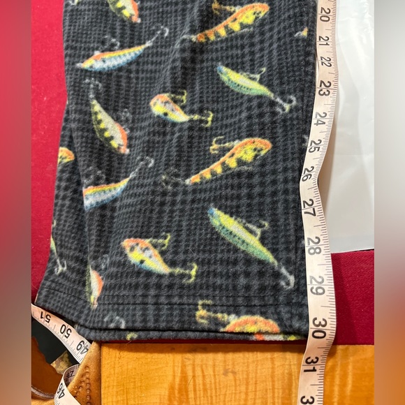 Fishing gray fleece cozy PANTS LOUNGE PJS stretchy Tie Waist Pockets NorthCrest - Picture 9 of 13